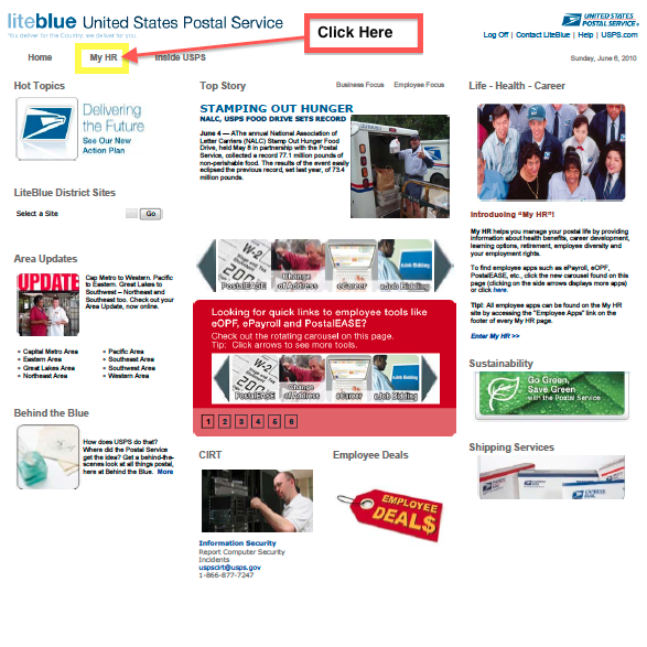 www.liteblue.usps.gov My HR